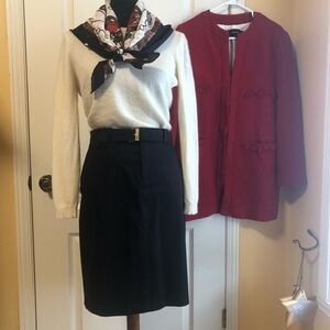 NWOT Ralph Lauren Black ALine belt Classic Skirt